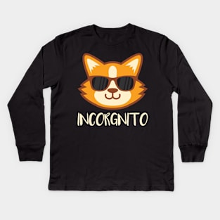 CORGI: Incorgnito funny corgi shirt gift Kids Long Sleeve T-Shirt